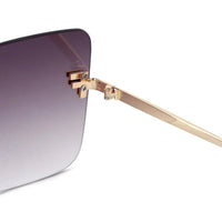 Tesseron Gradient Grey Small Rim Less Square Sunglasses for Women — Hashtag Eyewears