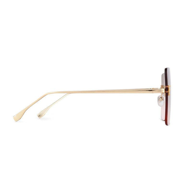 Tesseron Gradient Yellow Small Rim Less Square Sunglasses for Women — Hashtag Eyewears