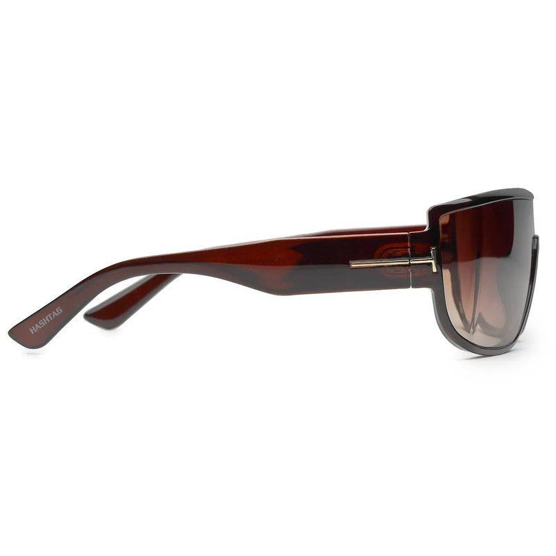 Texas Brown Medium Full Rim Shield Sunglasses for Men & Women — Hashtag Eyewears