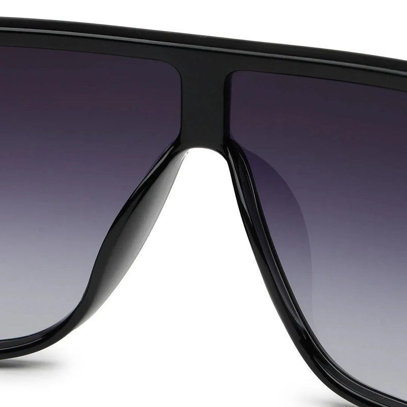 Texas Gradient Black Medium Full Rim Shield Sunglasses for Men & Women — Hashtag Eyewears