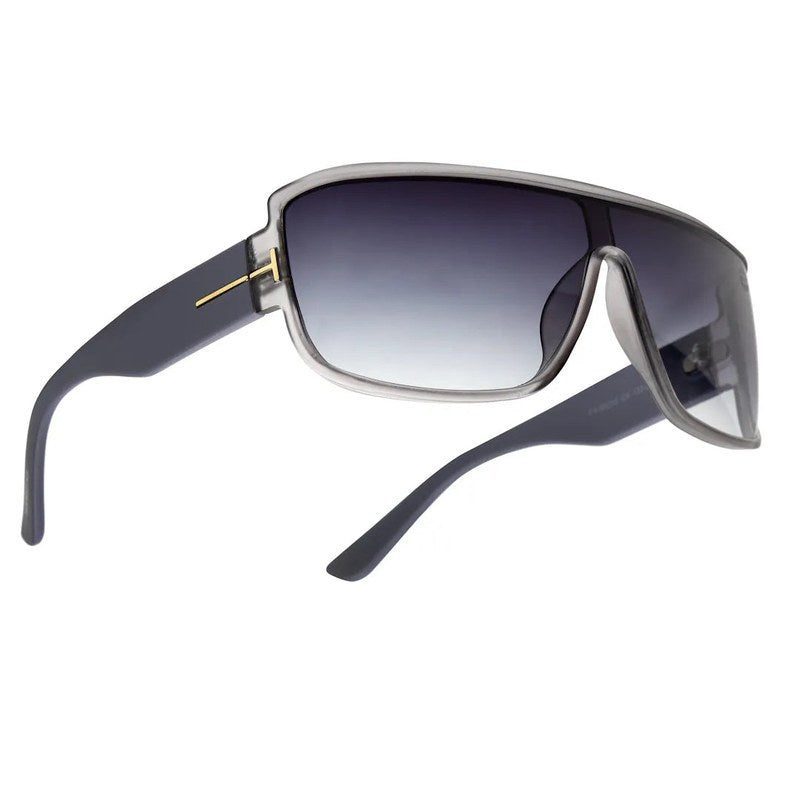 Texas Grey Medium Full Rim Shield Sunglasses for Men & Women — Hashtag Eyewears