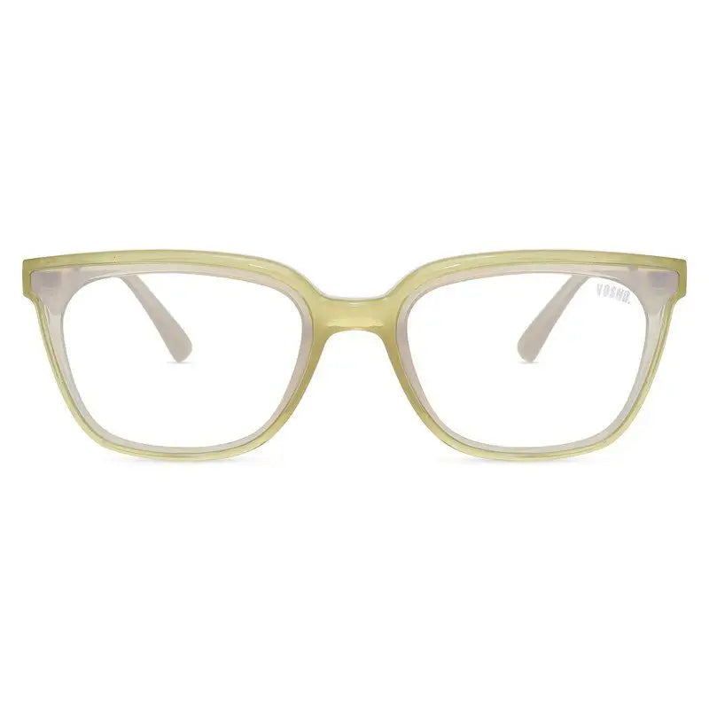Teyra | Transparent Light Green Medium Full Rim Square Sunglasses for Men & Women [UV-protected] HASHTAG X VOSNO