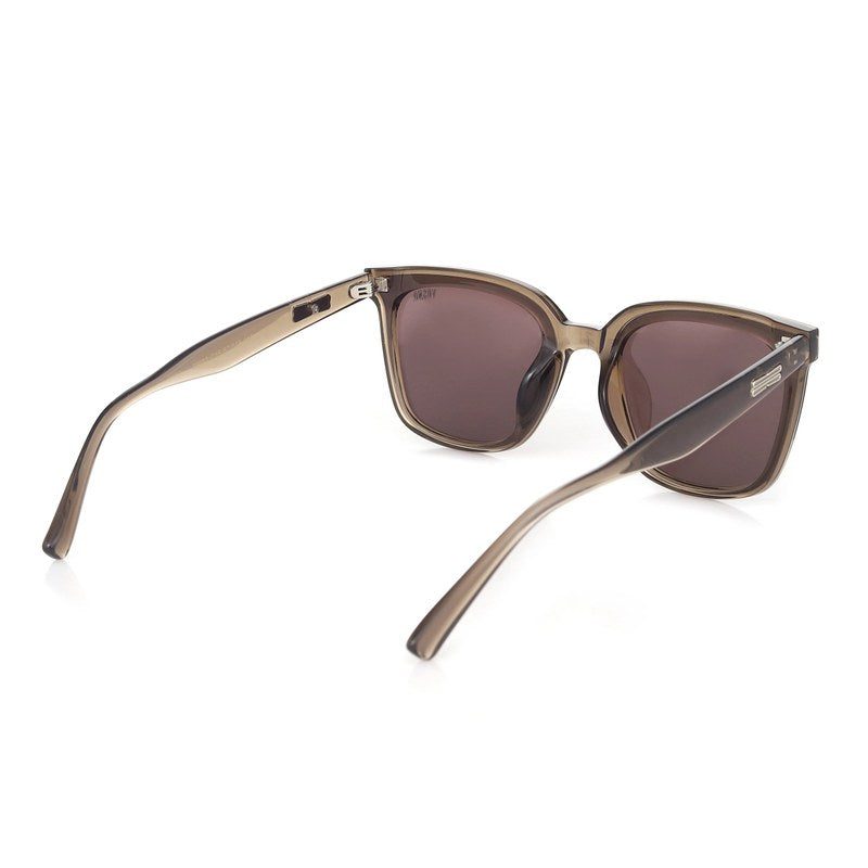 Thalor Transparent Brown Extra-Large Full Rim Square Sunglasses for Men & Women HASHTAG X VOSNO — Hashtag Eyewears