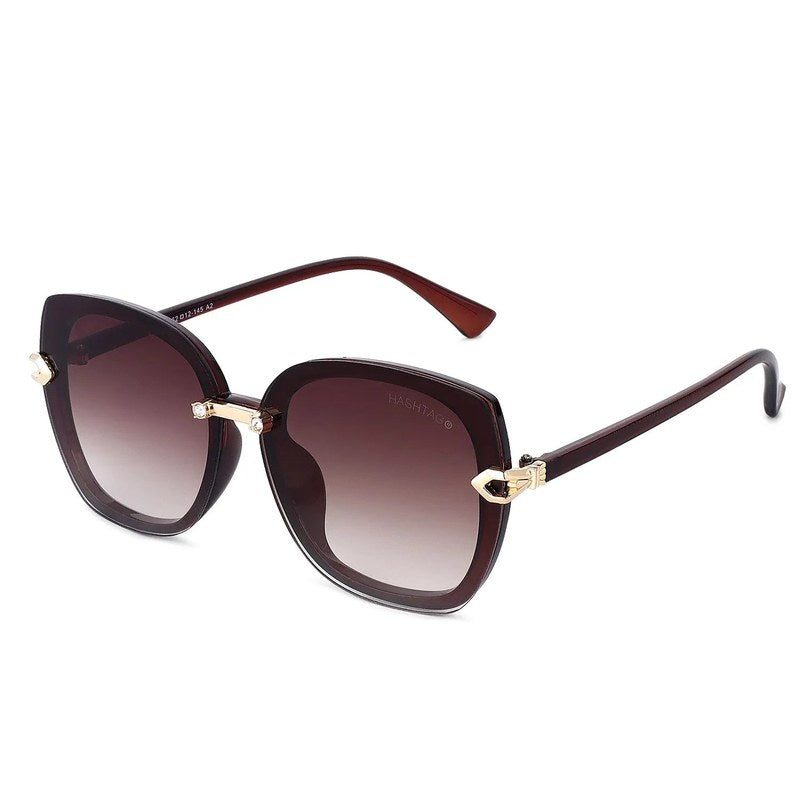 Thalron Gradient Brown Large Full Rim Butterfly Sunglasses for Men & Women — Hashtag Eyewears