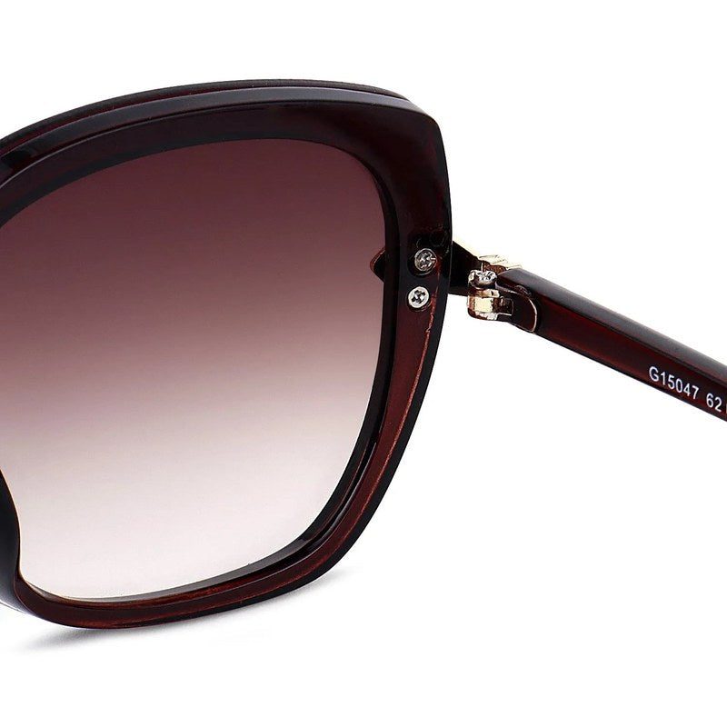 Thalron Gradient Brown Large Full Rim Butterfly Sunglasses for Men & Women — Hashtag Eyewears