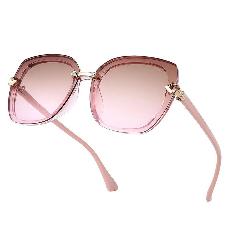Thalron | Gradient Yellow & Pink Large Full Rim Butterfly Sunglasses for Men & Women [UV-protected]
