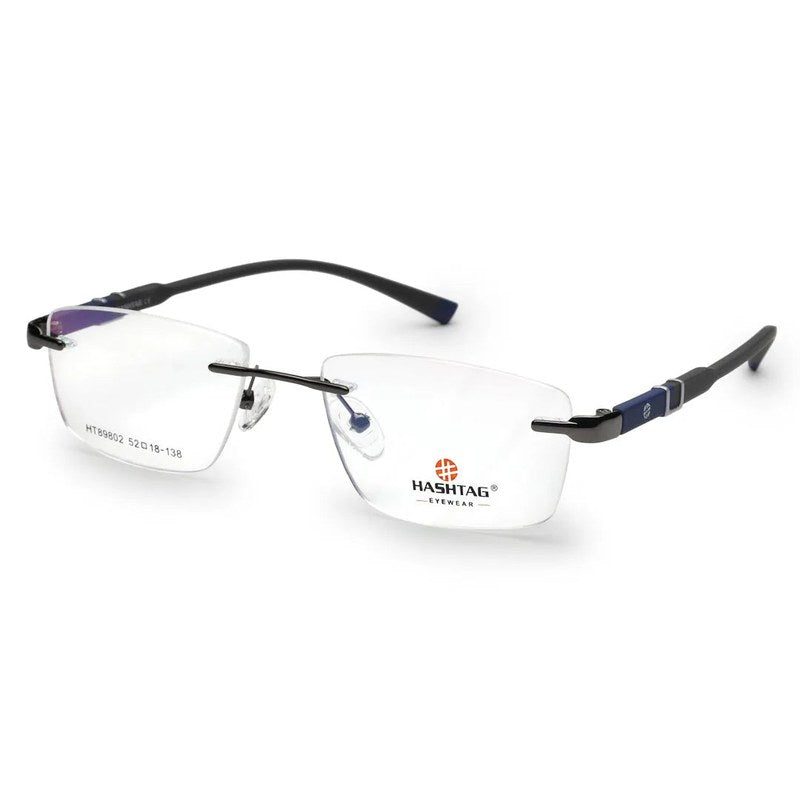 Thermo RM Gun Medium Rim Less Square Eyeglasses for Men & Women — Hashtag Eyewears