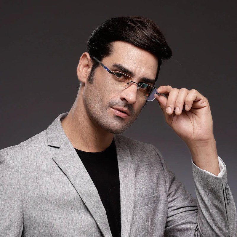 Thermo RM Gun Medium Rim Less Square Eyeglasses for Men & Women — Hashtag Eyewears