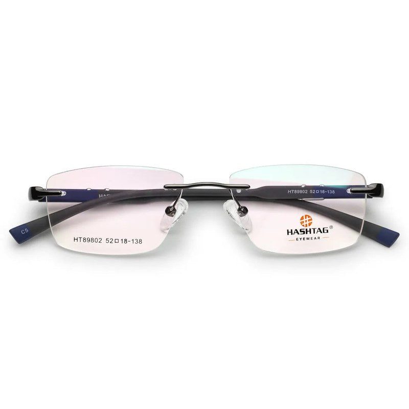 Thermo RM Gun Medium Rim Less Square Eyeglasses for Men & Women — Hashtag Eyewears