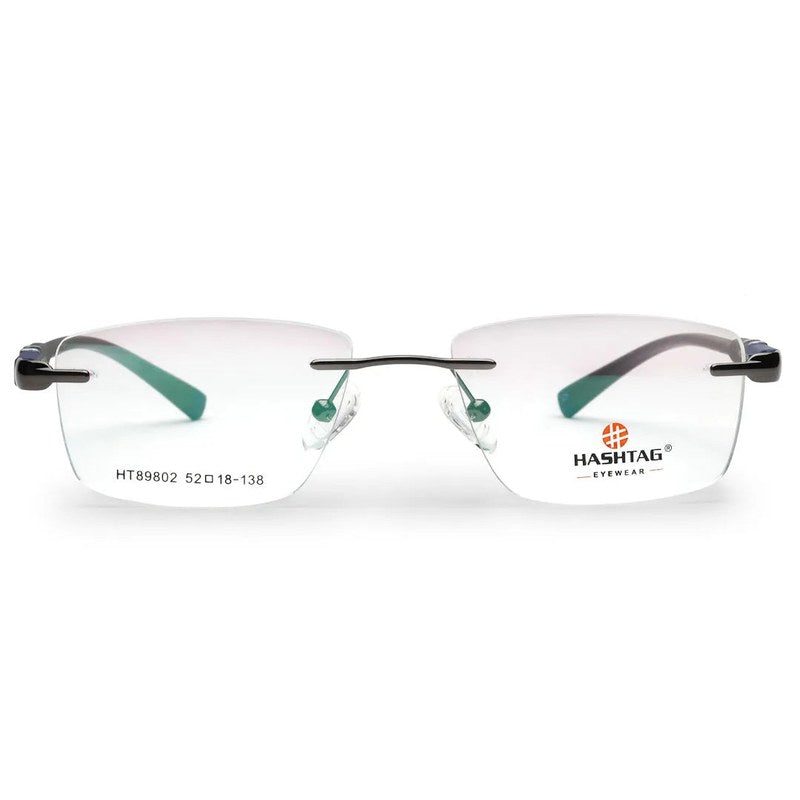 Thermo RM Gun Medium Rim Less Square Eyeglasses for Men & Women — Hashtag Eyewears