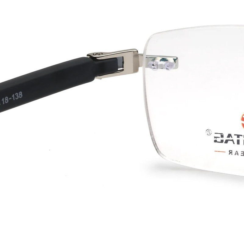 Thermo RM Silver Medium Rim Less Square Eyeglasses for Men & Women — Hashtag Eyewears