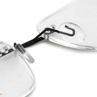 Thin Line Black Medium Rim Less Rectangle Eyeglasses for Unisex — Hashtag Eyewears