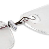 Thin Line Brown Medium Rim Less Rectangle Eyeglasses for Unisex — Hashtag Eyewears