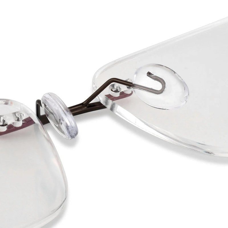 Thin Line Brown Medium Rim Less Rectangle Eyeglasses for Unisex — Hashtag Eyewears