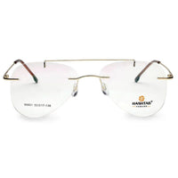 Thin line Gold Medium Rim Less Aviator with Lock Side Hinges Eyeglasses for Men — Hashtag Eyewears