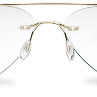 Thin line Gold Medium Rim Less Aviator with Lock Side Hinges Eyeglasses for Men — Hashtag Eyewears