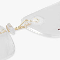 Thin Line Gold Medium Rim Less Rectangle Eyeglasses for Unisex — Hashtag Eyewears