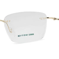 Thin Line Gold Medium Rim Less Rectangle Eyeglasses for Unisex — Hashtag Eyewears