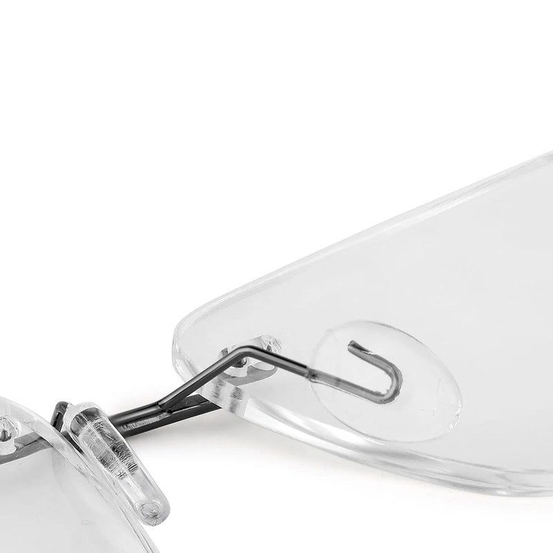 Thin Line Gun Medium Rim Less Rectangle Eyeglasses for Unisex — Hashtag Eyewears