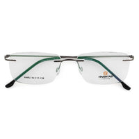 Thin Line Gun Medium Rim Less Rectangle Eyeglasses for Unisex — Hashtag Eyewears