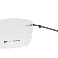 Thin Line Gun Medium Rim Less Rectangle Eyeglasses for Unisex — Hashtag Eyewears