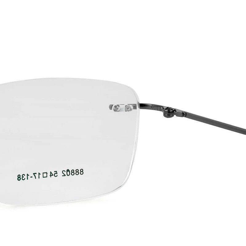 Thin Line Gun Medium Rim Less Rectangle Eyeglasses for Unisex — Hashtag Eyewears