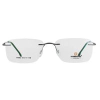 Thin Line Gun Medium Rim Less Rectangle Eyeglasses for Unisex — Hashtag Eyewears