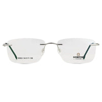 Thin Line Silver Medium Rim Less Rectangle Eyeglasses for Unisex — Hashtag Eyewears
