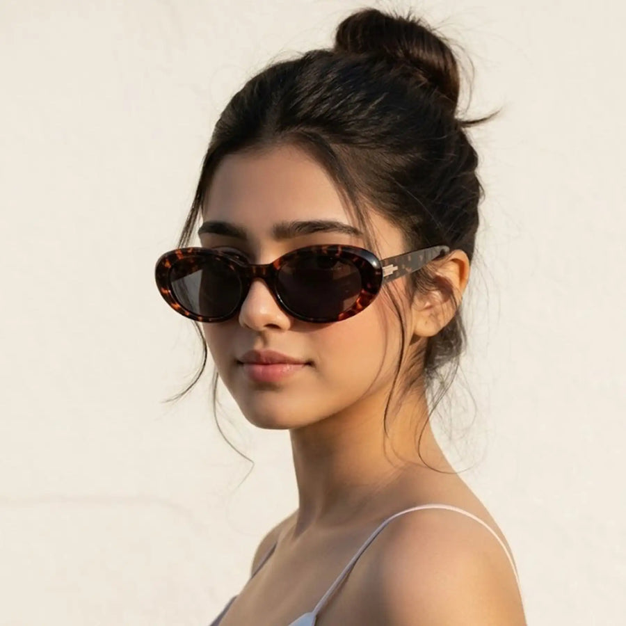 Thunderx | Tiger-Black/Brown Medium Full Rim Oval Sunglasses for Women [UV-protected] HASHTAG X WHITECHERRY