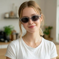 Thunderx | Transparent-Grey Medium Full Rim Oval Sunglasses for Women [UV-protected] HASHTAG X WHITECHERRY