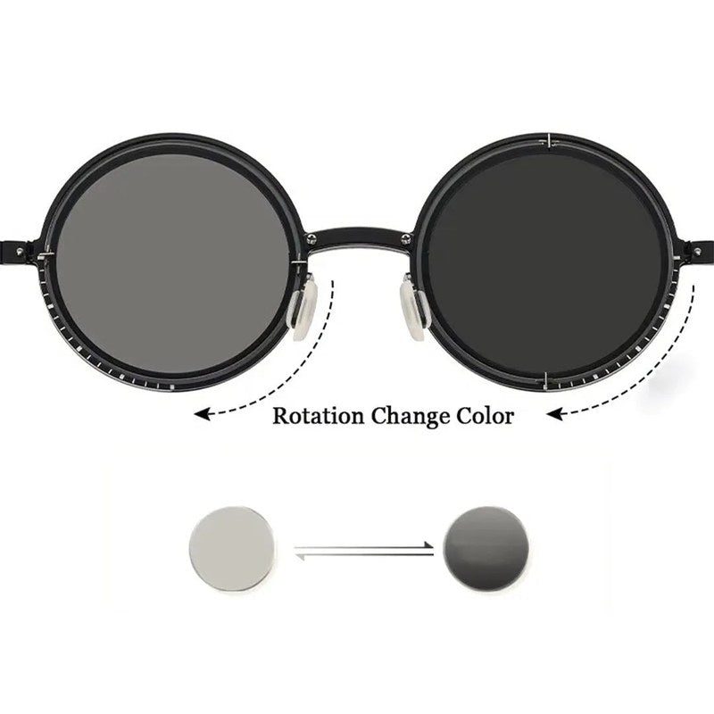 Tint Grey Medium Full Rim Round Sunglasses for Men & Women — Hashtag Eyewears