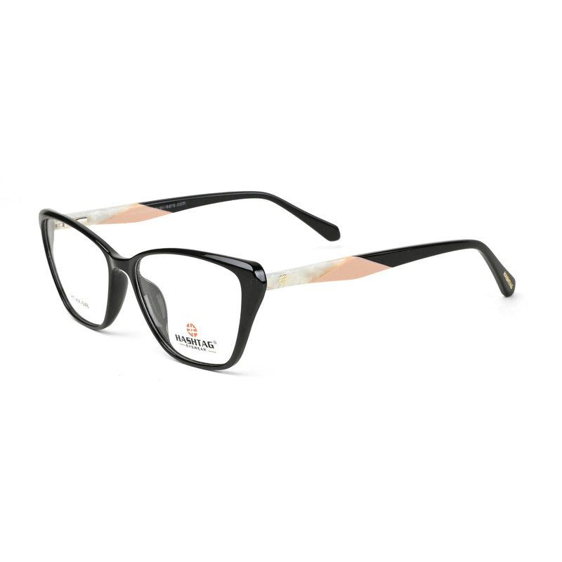 Tinto Black Medium Full Rim Cat Eye with Spring Hinges Eyeglasses for Women — Hashtag Eyewears