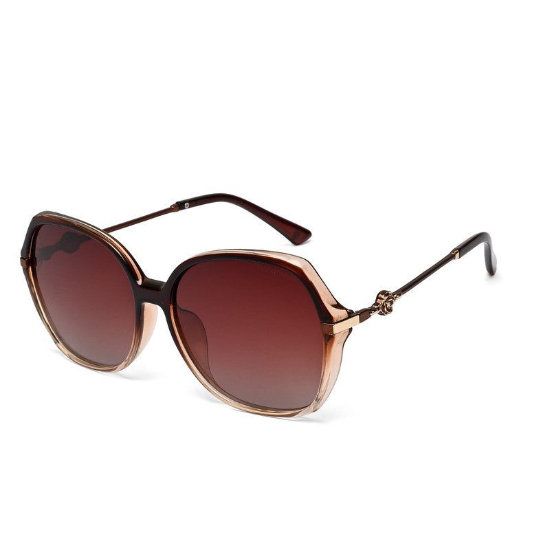 Titanis Gradient Brown Large Full Rim Oval Sunglasses for Women — Hashtag Eyewears