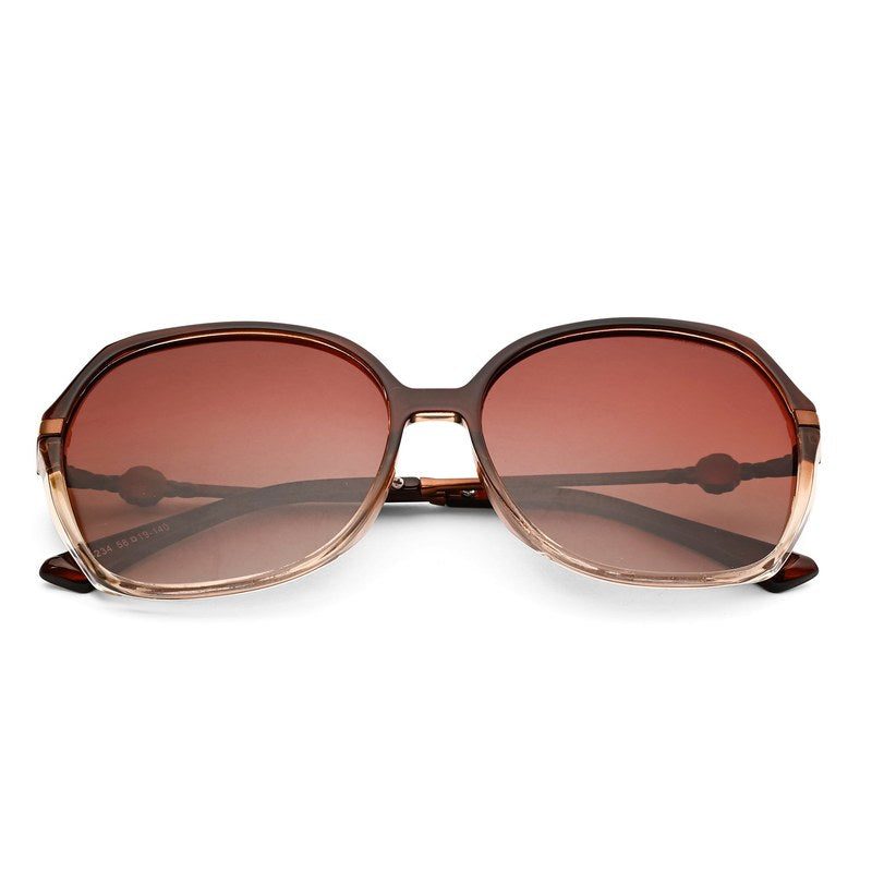 Titanis Gradient Brown Large Full Rim Oval Sunglasses for Women — Hashtag Eyewears