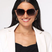 Titanis Pink Large Full Rim Oval Sunglasses for Women — Hashtag Eyewears