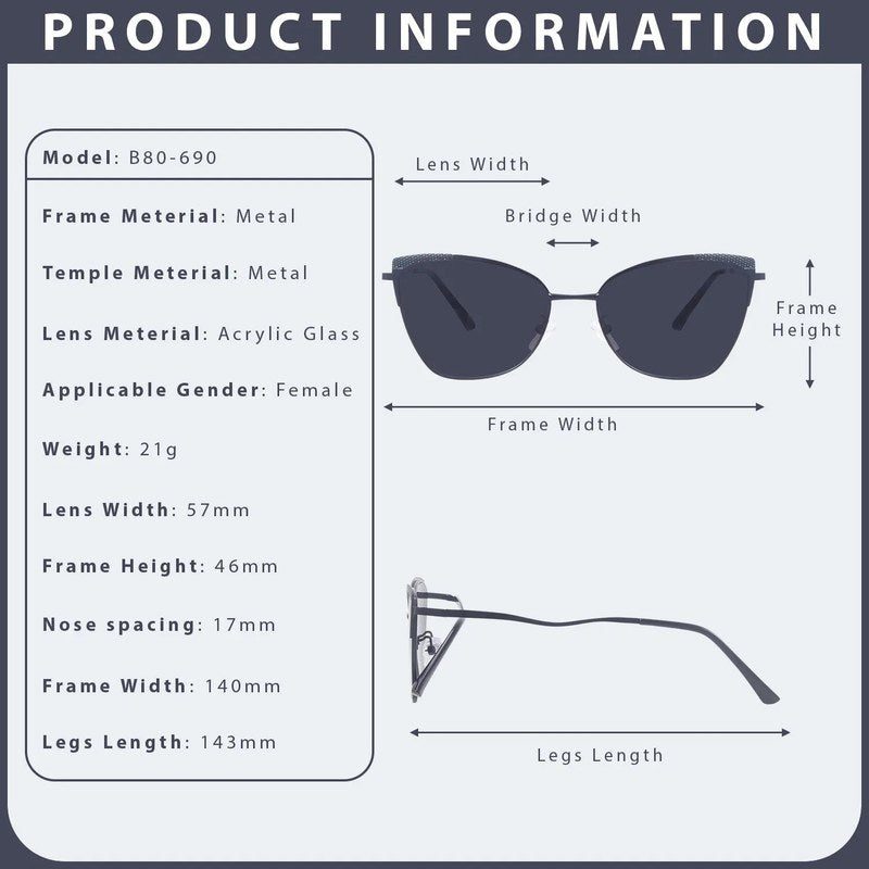 Torion Black Medium Full Rim Cateye Sunglasses for Women — Hashtag Eyewears