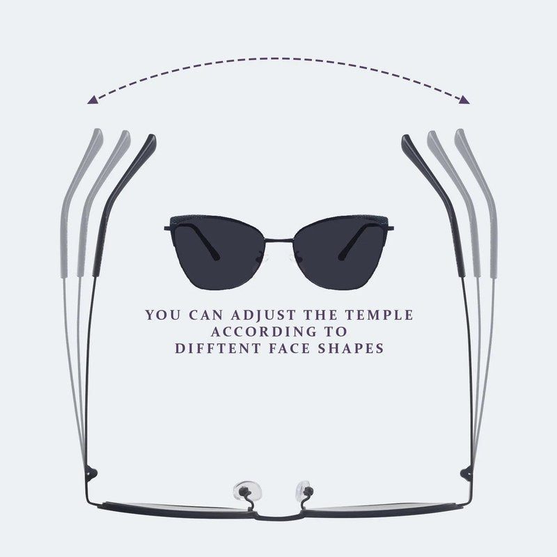 Torion | Black Medium Full Rim Cateye Sunglasses for Women [UV-protected]
