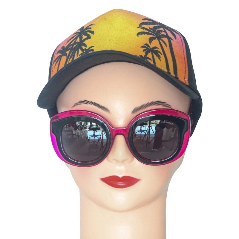 TRANCY Black-Pink Medium Full Rim Round Sunglasses for Women — Hashtag Eyewears