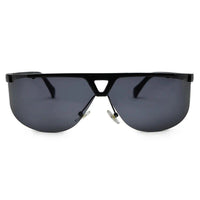 Tri-Angle Black Large Rim Less Rectangle Sunglasses for Men & Women — Hashtag Eyewears