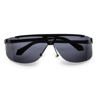 Tri-Angle Black Large Rim Less Rectangle Sunglasses for Men & Women — Hashtag Eyewears