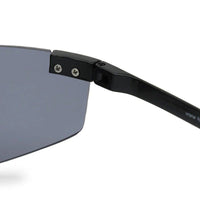 Tri-Angle Black Large Rim Less Rectangle Sunglasses for Men & Women — Hashtag Eyewears