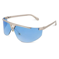 Tri-Angle Blue Large Rim Less Rectangle Sunglasses for Men & Women — Hashtag Eyewears