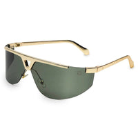 Tri-Angle Golden Large Rim Less Rectangle Sunglasses for Men & Women — Hashtag Eyewears