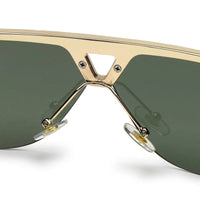Tri-Angle Golden Large Rim Less Rectangle Sunglasses for Men & Women — Hashtag Eyewears