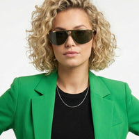 Tri-Angle Golden Large Rim Less Rectangle Sunglasses for Men & Women — Hashtag Eyewears
