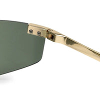 Tri-Angle Golden Large Rim Less Rectangle Sunglasses for Men & Women — Hashtag Eyewears