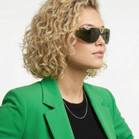 Tri-Angle Golden Large Rim Less Rectangle Sunglasses for Men & Women — Hashtag Eyewears