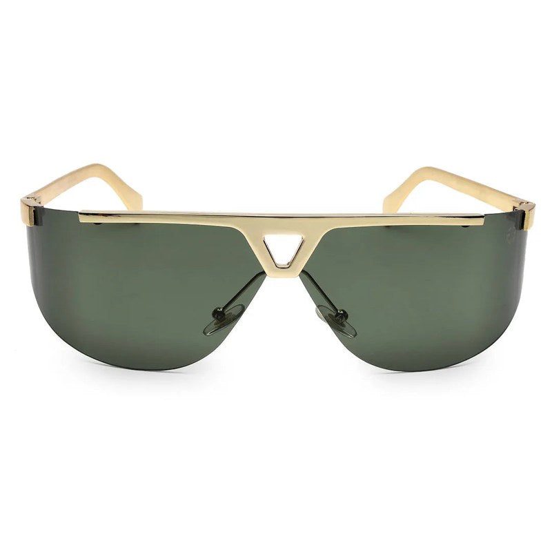 Tri-Angle Golden Large Rim Less Rectangle Sunglasses for Men & Women — Hashtag Eyewears