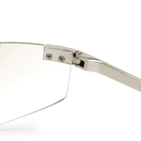 Tri-Angle Silver Large Rim Less Rectangle Sunglasses for Men & Women — Hashtag Eyewears