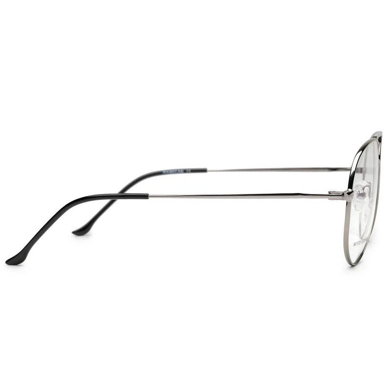 Tricorn Silver Medium Full Rim Aviator with Lock Side Hinges Turban Eyeglasses for Men — Hashtag Eyewears